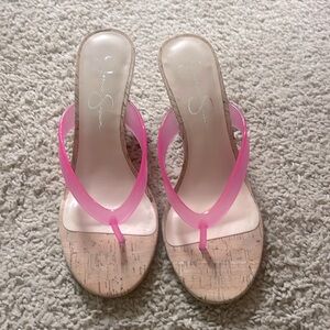 Jessica Simpson thong sandal wedges 💙